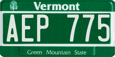 VT license plate AEP775