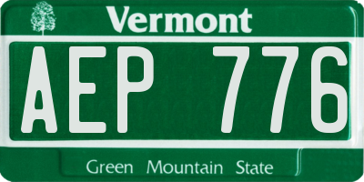 VT license plate AEP776