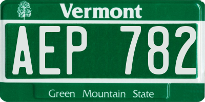 VT license plate AEP782
