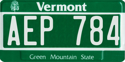 VT license plate AEP784