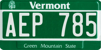 VT license plate AEP785