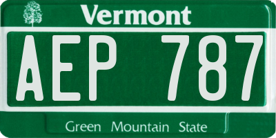 VT license plate AEP787