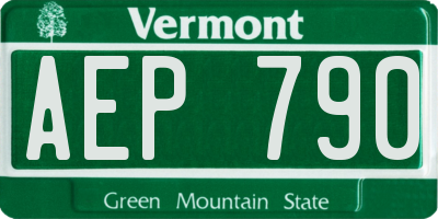 VT license plate AEP790