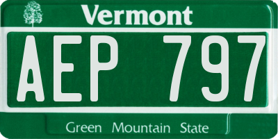 VT license plate AEP797