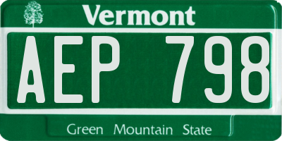 VT license plate AEP798