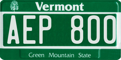 VT license plate AEP800