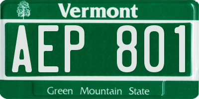 VT license plate AEP801