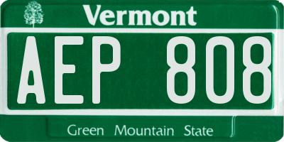 VT license plate AEP808