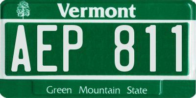 VT license plate AEP811