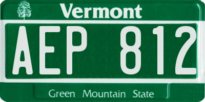 VT license plate AEP812