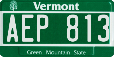 VT license plate AEP813