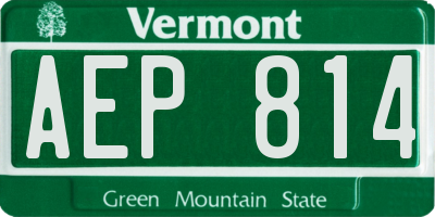 VT license plate AEP814