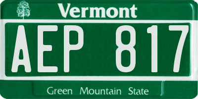 VT license plate AEP817