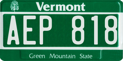 VT license plate AEP818