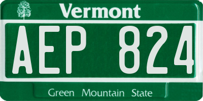 VT license plate AEP824