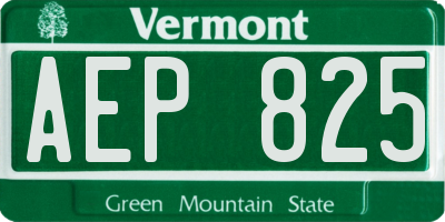 VT license plate AEP825