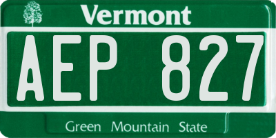 VT license plate AEP827