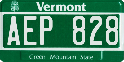 VT license plate AEP828