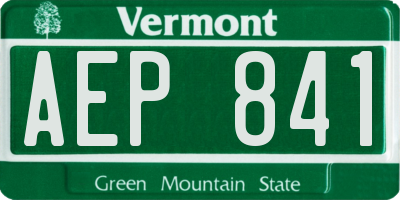 VT license plate AEP841