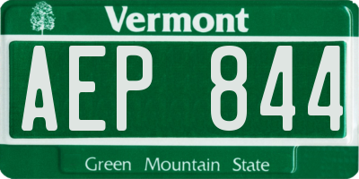 VT license plate AEP844