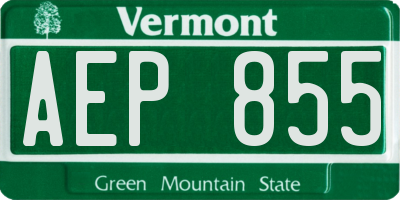 VT license plate AEP855