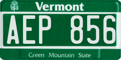 VT license plate AEP856
