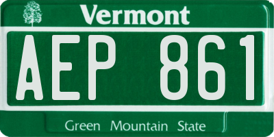 VT license plate AEP861