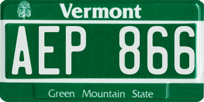 VT license plate AEP866