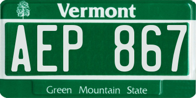 VT license plate AEP867