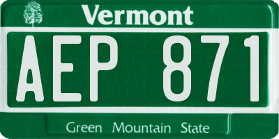 VT license plate AEP871