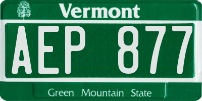 VT license plate AEP877