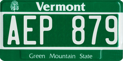 VT license plate AEP879