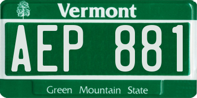 VT license plate AEP881