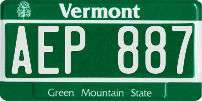 VT license plate AEP887