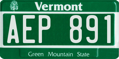 VT license plate AEP891