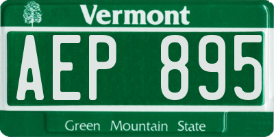 VT license plate AEP895