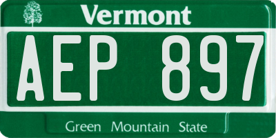 VT license plate AEP897