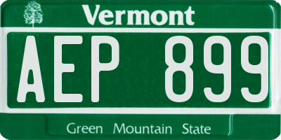 VT license plate AEP899