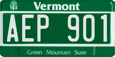 VT license plate AEP901