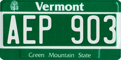 VT license plate AEP903