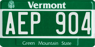 VT license plate AEP904