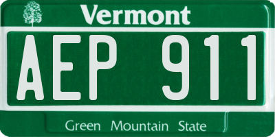 VT license plate AEP911