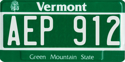 VT license plate AEP912