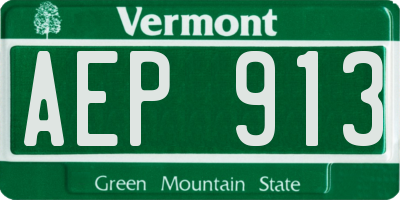 VT license plate AEP913