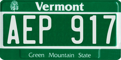 VT license plate AEP917