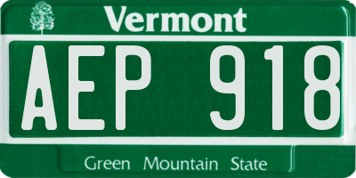 VT license plate AEP918