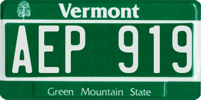 VT license plate AEP919