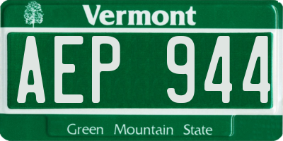 VT license plate AEP944