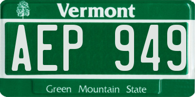 VT license plate AEP949