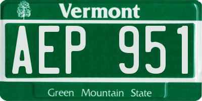 VT license plate AEP951